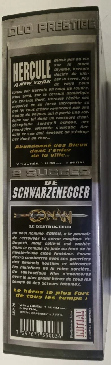 VHS Duo Prestige Schwarzenegger – Conan 2 + Hercules in New York – photo 3